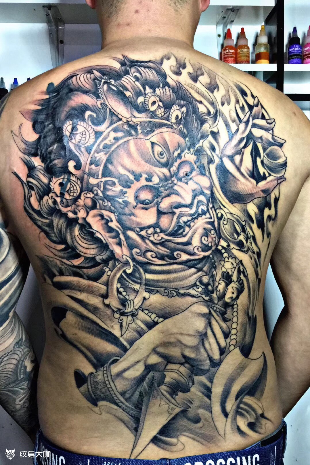 满背大黑天 完成_纹身图案手稿图片_千手雕的纹身作品集