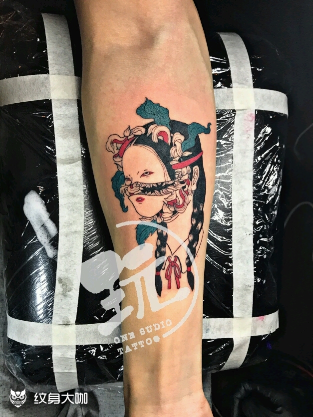 日式诡异娃娃_纹身图案手稿图片_天洋的纹身作品集