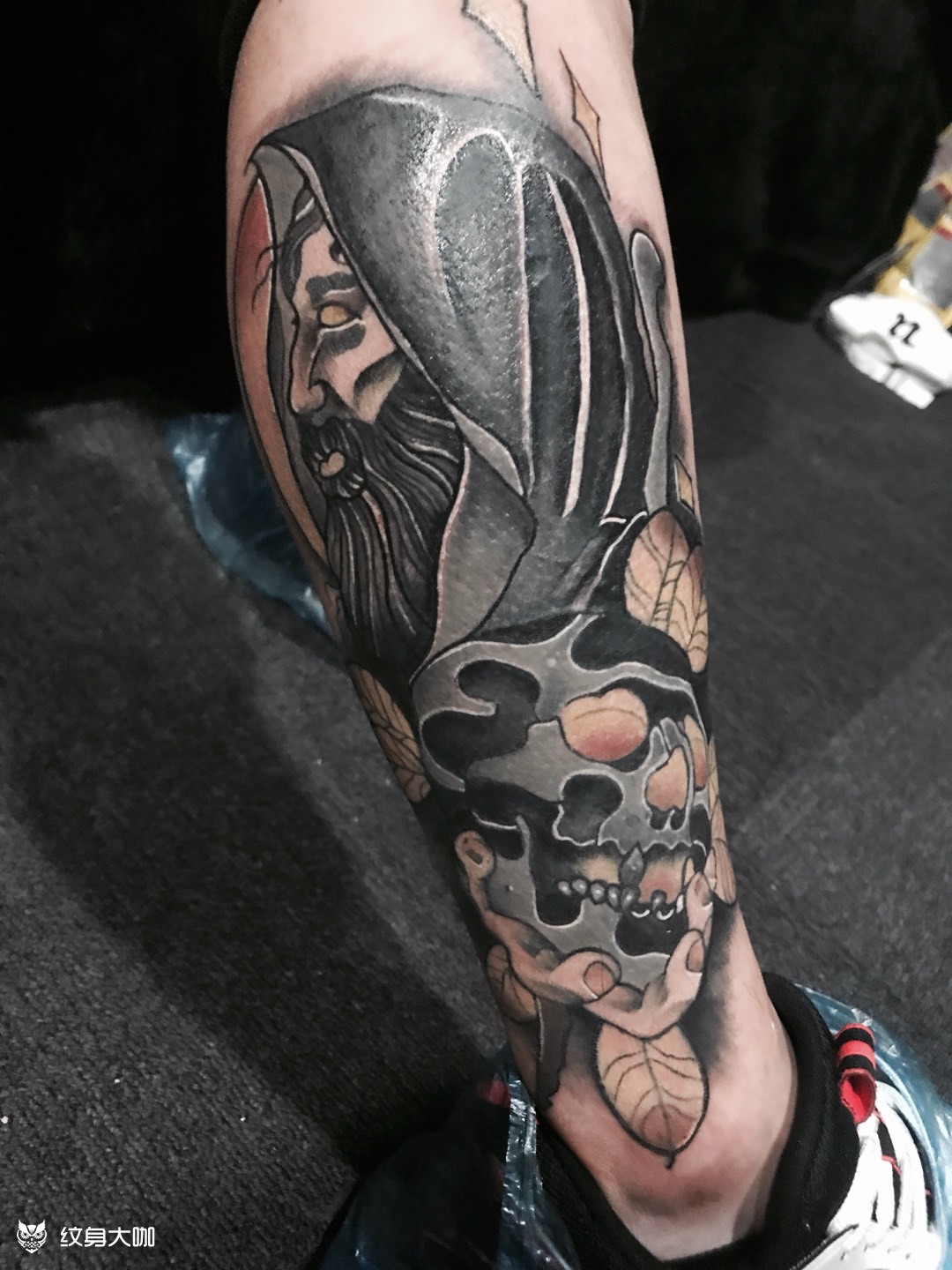 欧美小腿_纹身图案手稿图片_穗子的纹身作品集