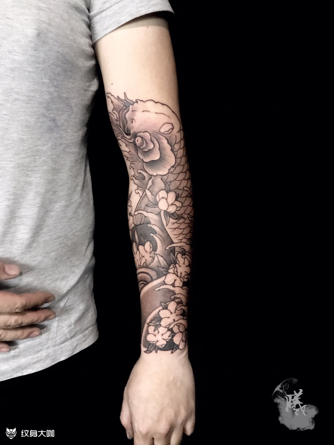 花臂_纹身图案手稿图片_杨曦的纹身作品集