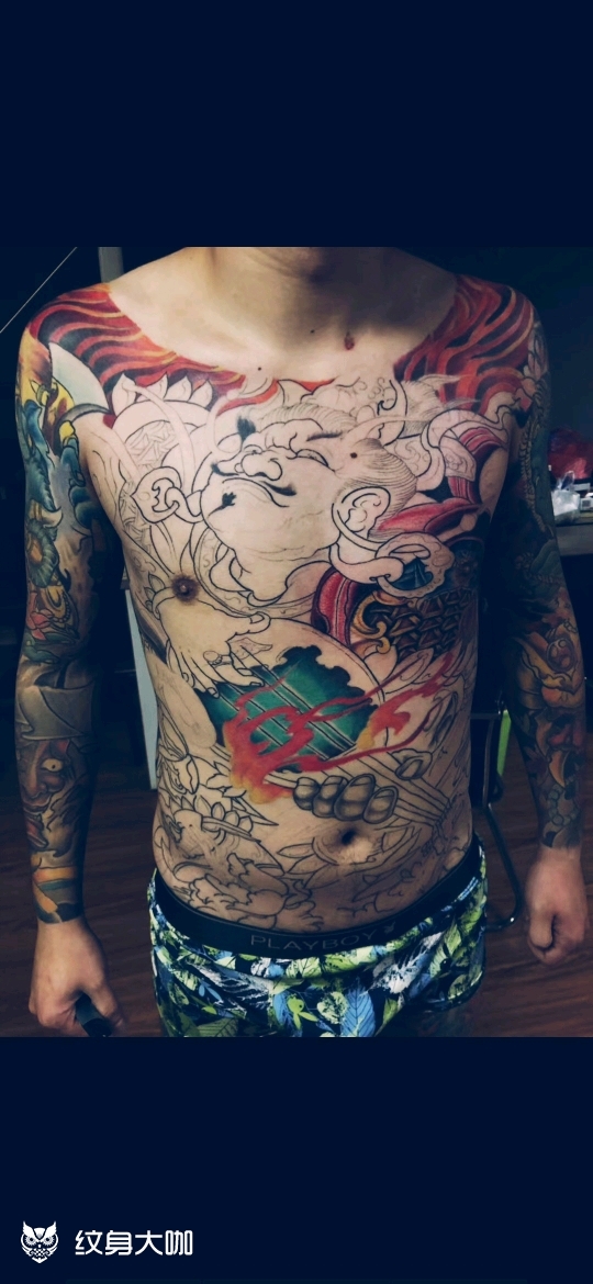 四大天王魔礼海_纹身图案手稿图片_李强的纹身作品集