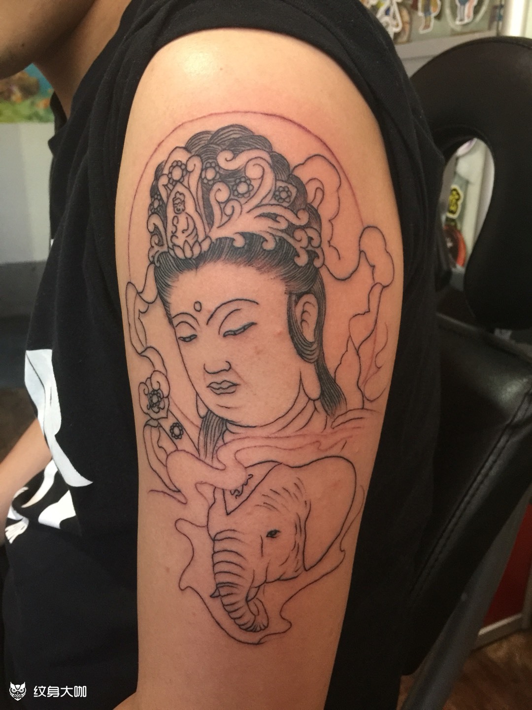 龙蛇之守护神普贤菩萨_纹身图案手稿图片_阿浩纹身的纹身作品集