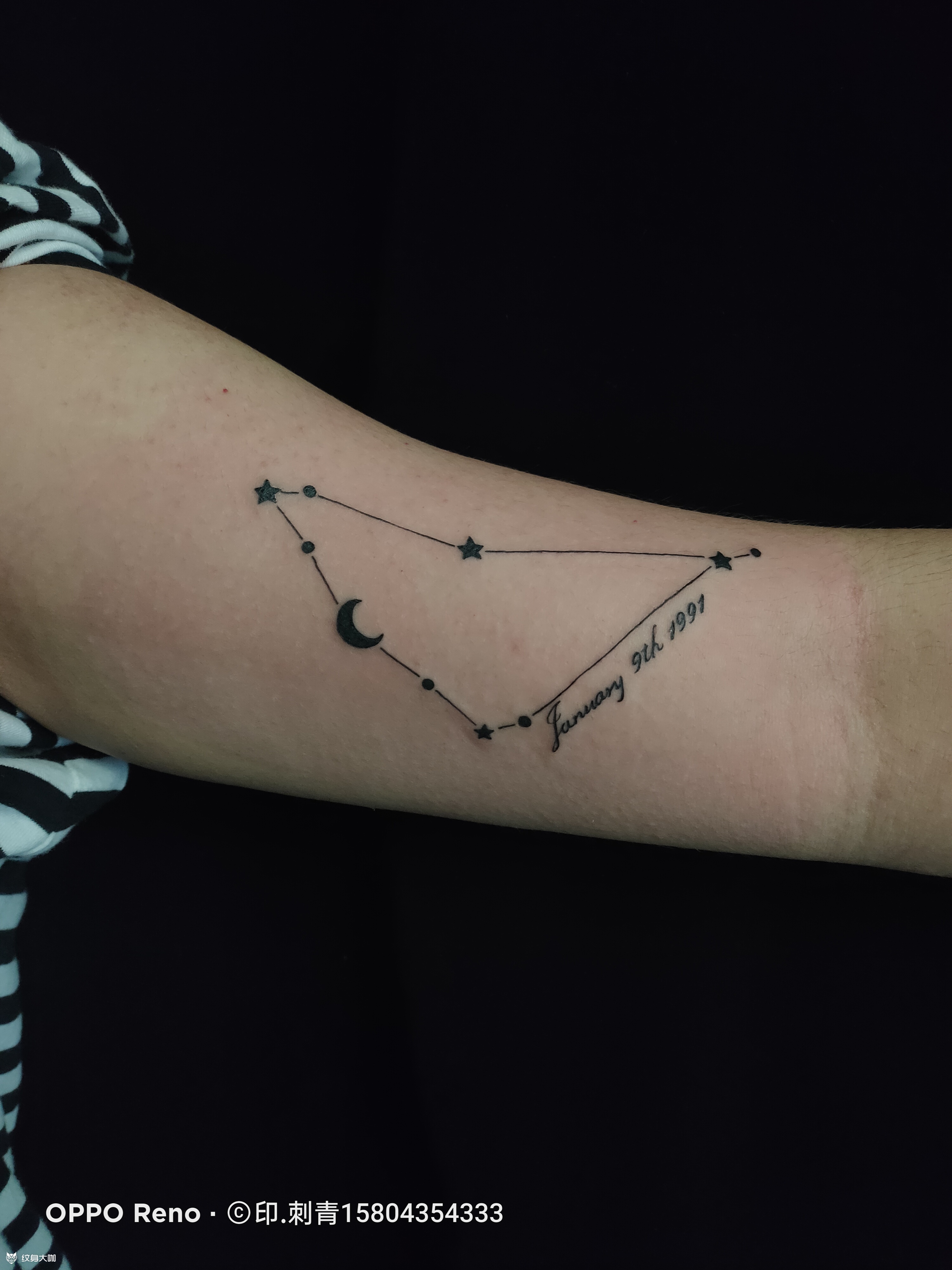 作品简介:为顾客量身定制的摩羯座纹身