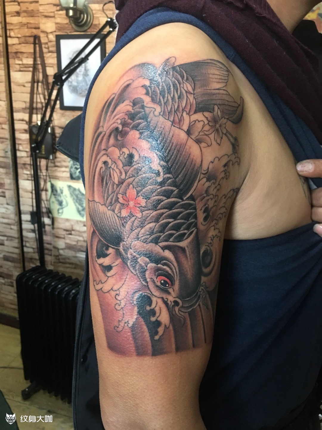 大臂鱼_纹身图案手稿图片_老三的纹身作品集