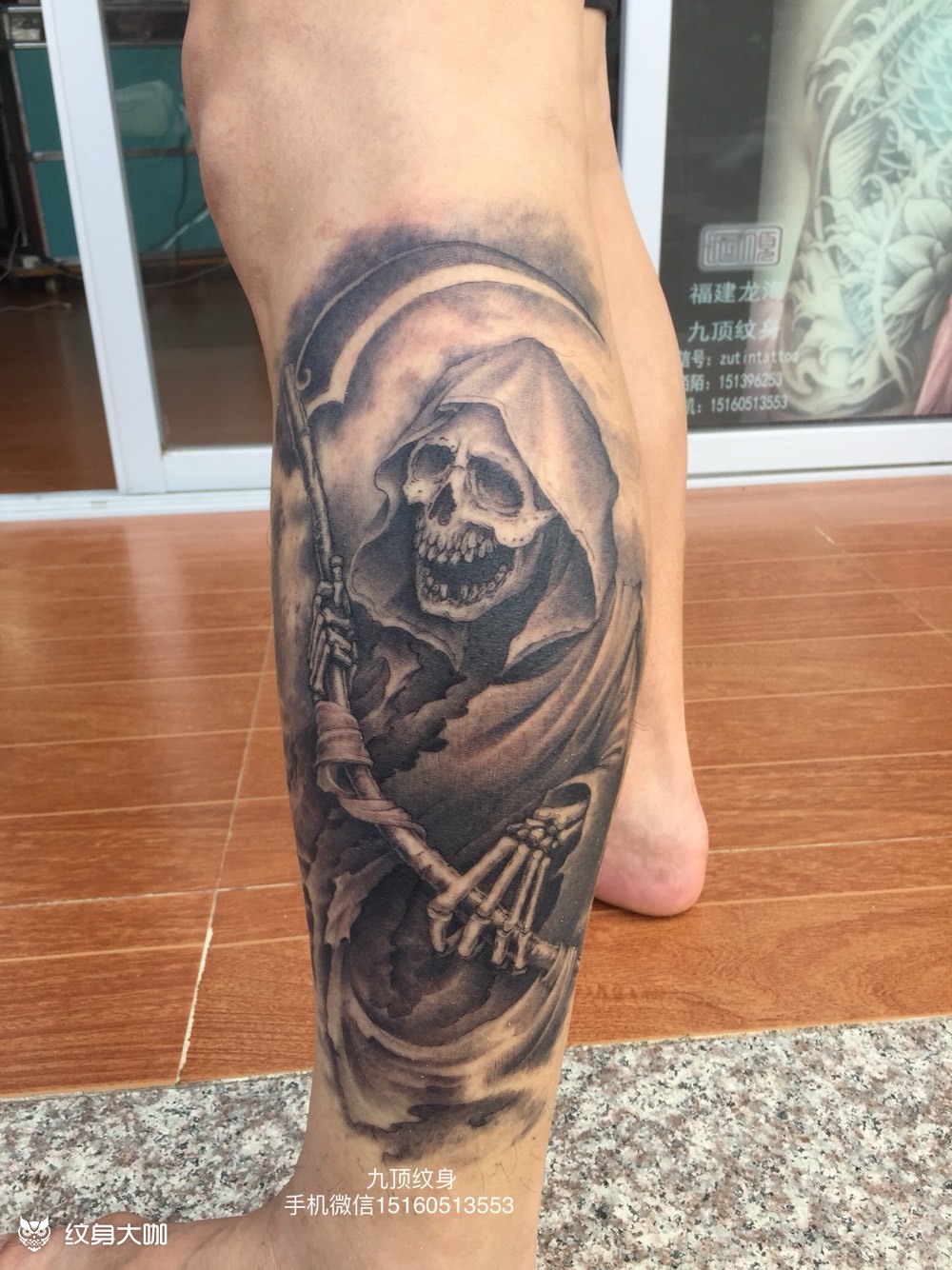 死神_纹身图案手稿图片_九顶真人的纹身作品集