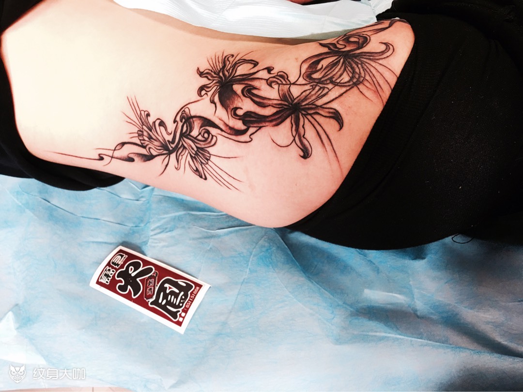 侧腰_纹身图案手稿图片_王默的纹身作品集