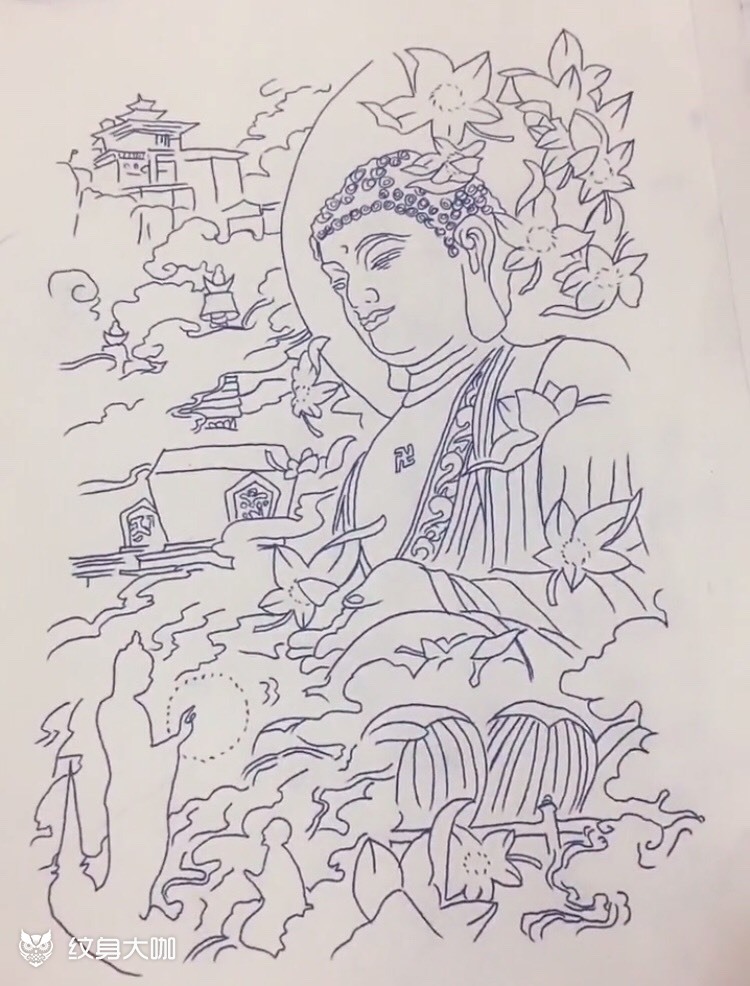 如来_纹身图案手稿图片_尊师孝德的纹身作品集