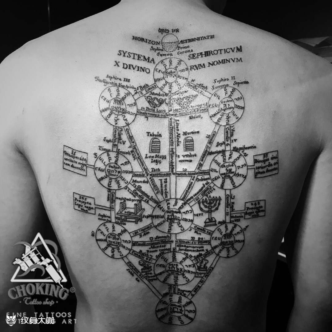 卡巴拉生命树_纹身图案手稿图片_jenny的纹身作品集