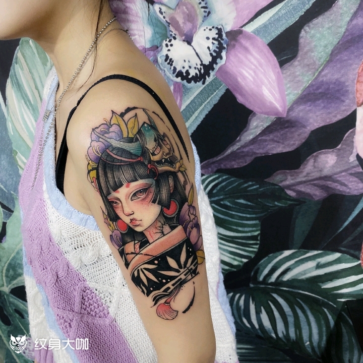 艺伎_纹身图案手稿图片_inkz的纹身作品集