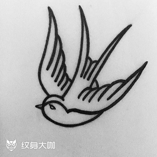 燕子_纹身图案手稿图片_张尔晏的纹身作品集