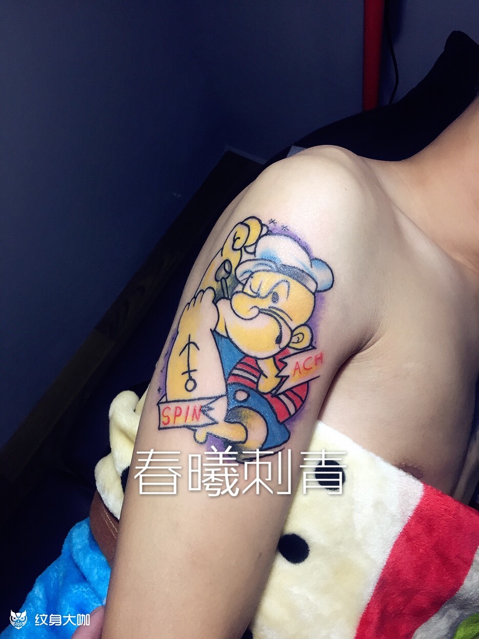大力水手_纹身图案手稿图片_老张头的纹身作品集