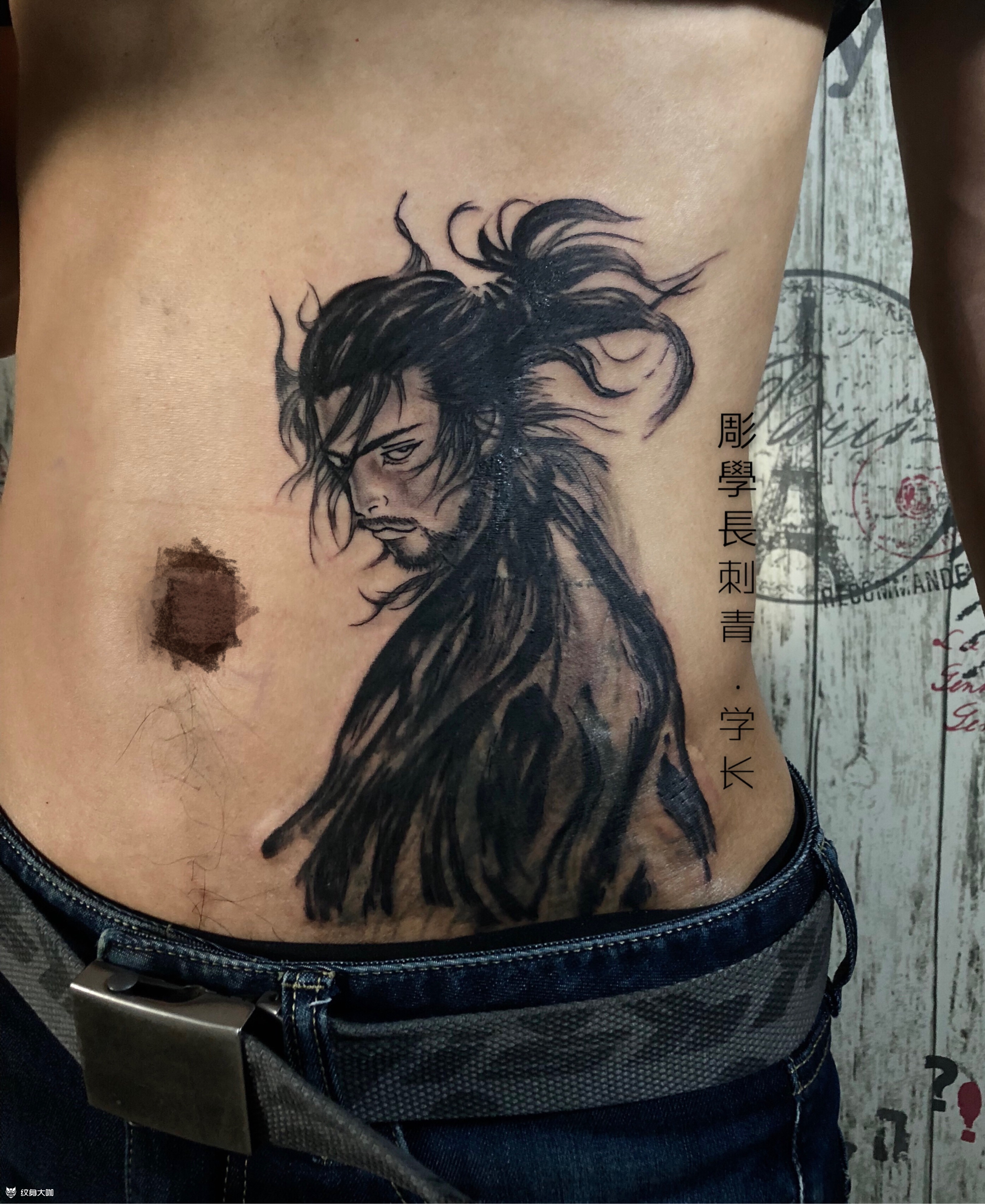 宫本武藏_纹身图案手稿图片_雕学长的纹身作品集