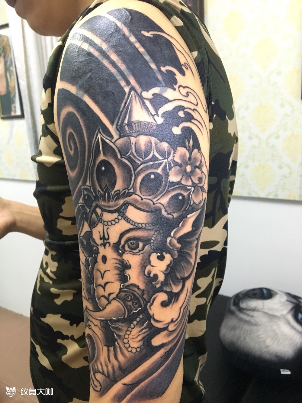 遮盖象神_纹身图案手稿图片_小伟的纹身作品集