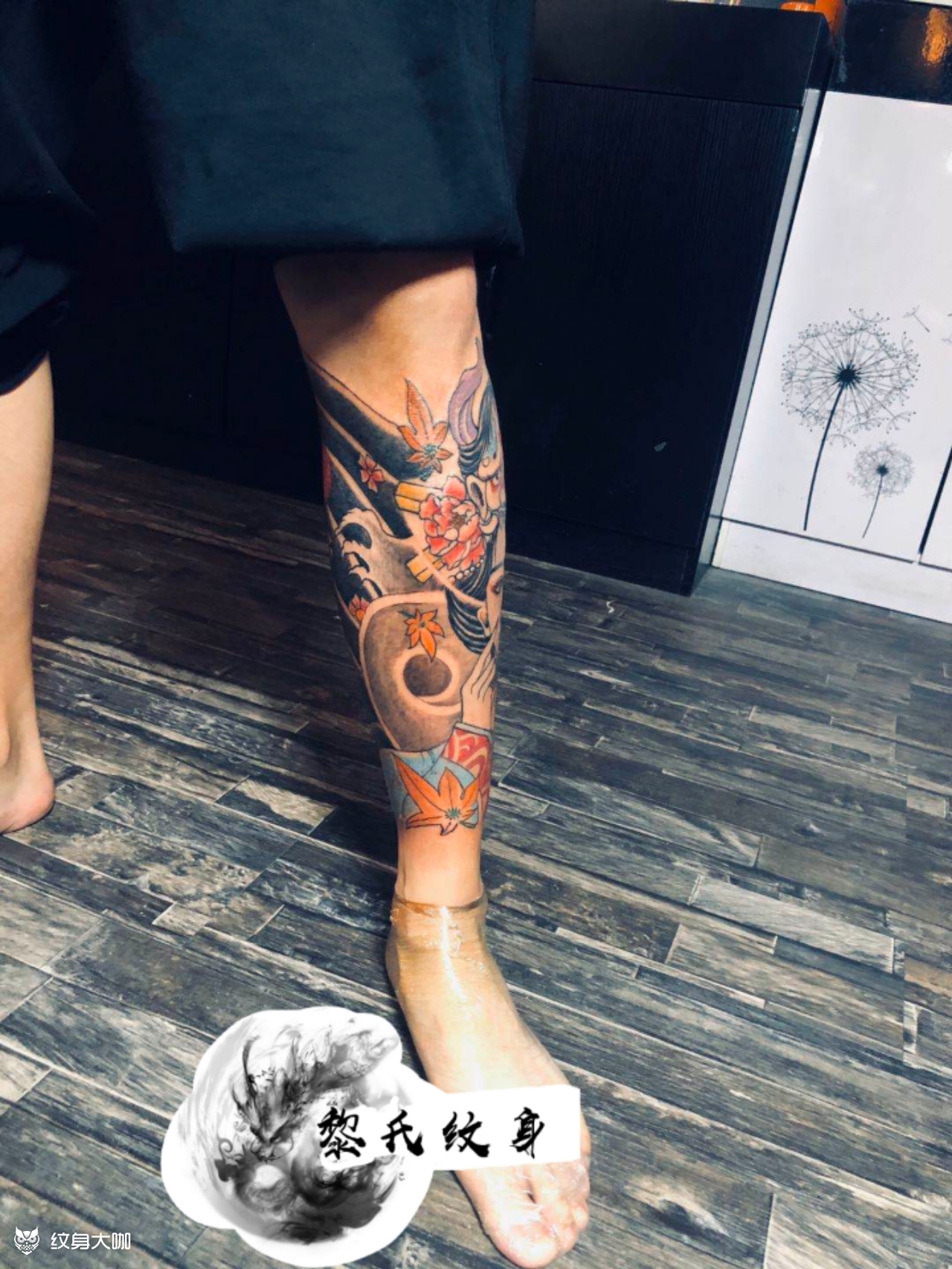 小腿全包艺妓浪花_纹身吧社区 - 纹身大咖