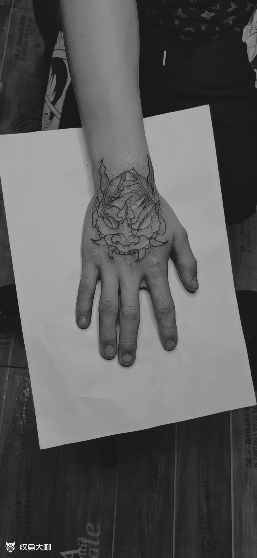 手背纹身手稿 骨骼图片