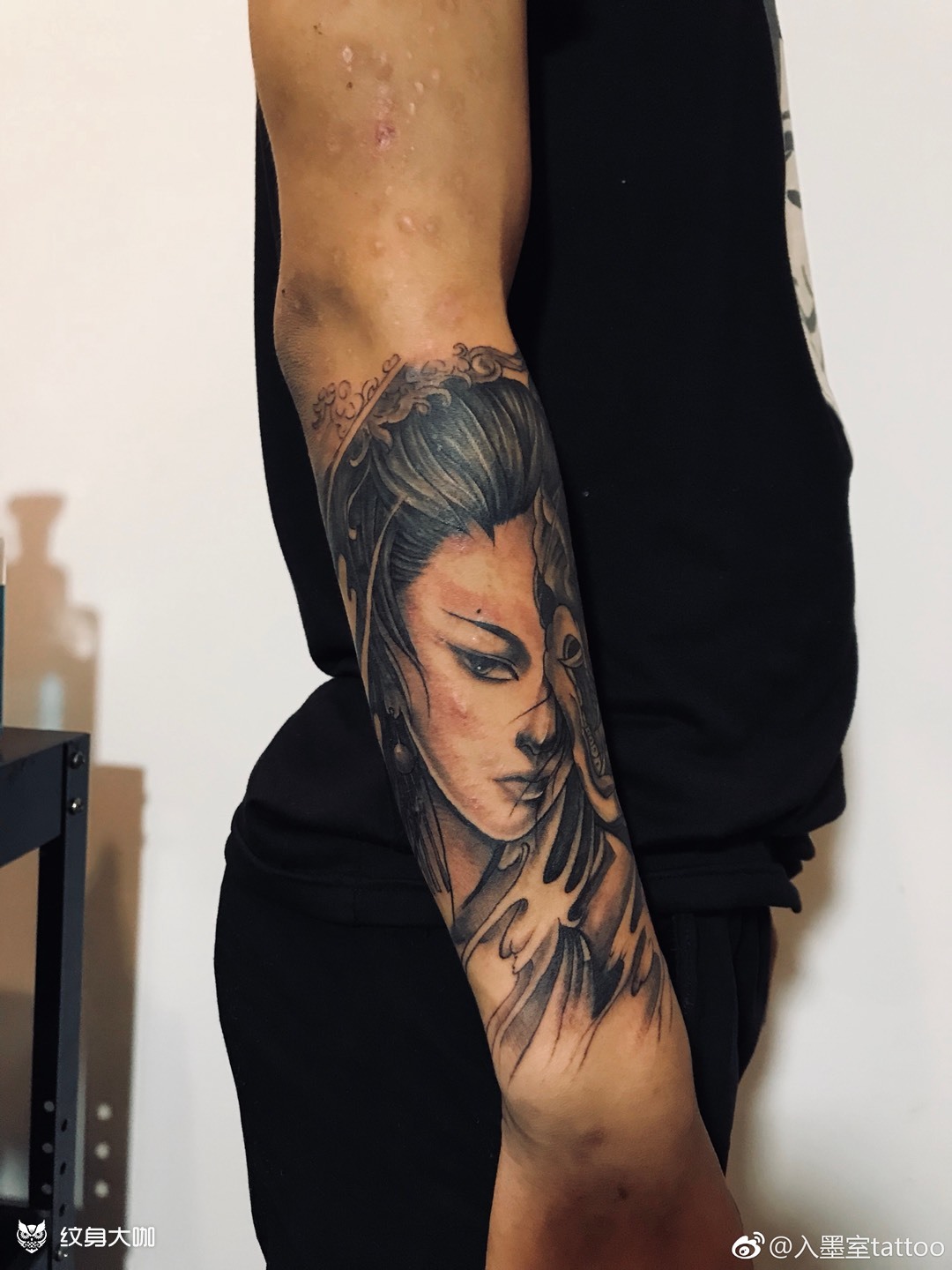 艺妓 般若面具95_纹身图案手稿图片_陈传杰的纹身作品集