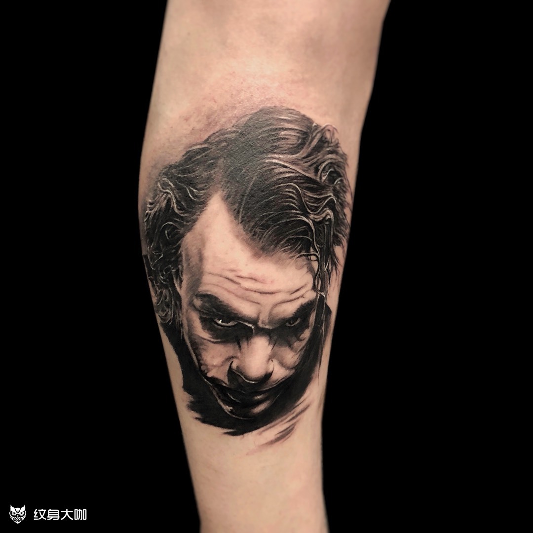 希斯莱杰 小丑_纹身图案手稿图片_皓龙的纹身作品集