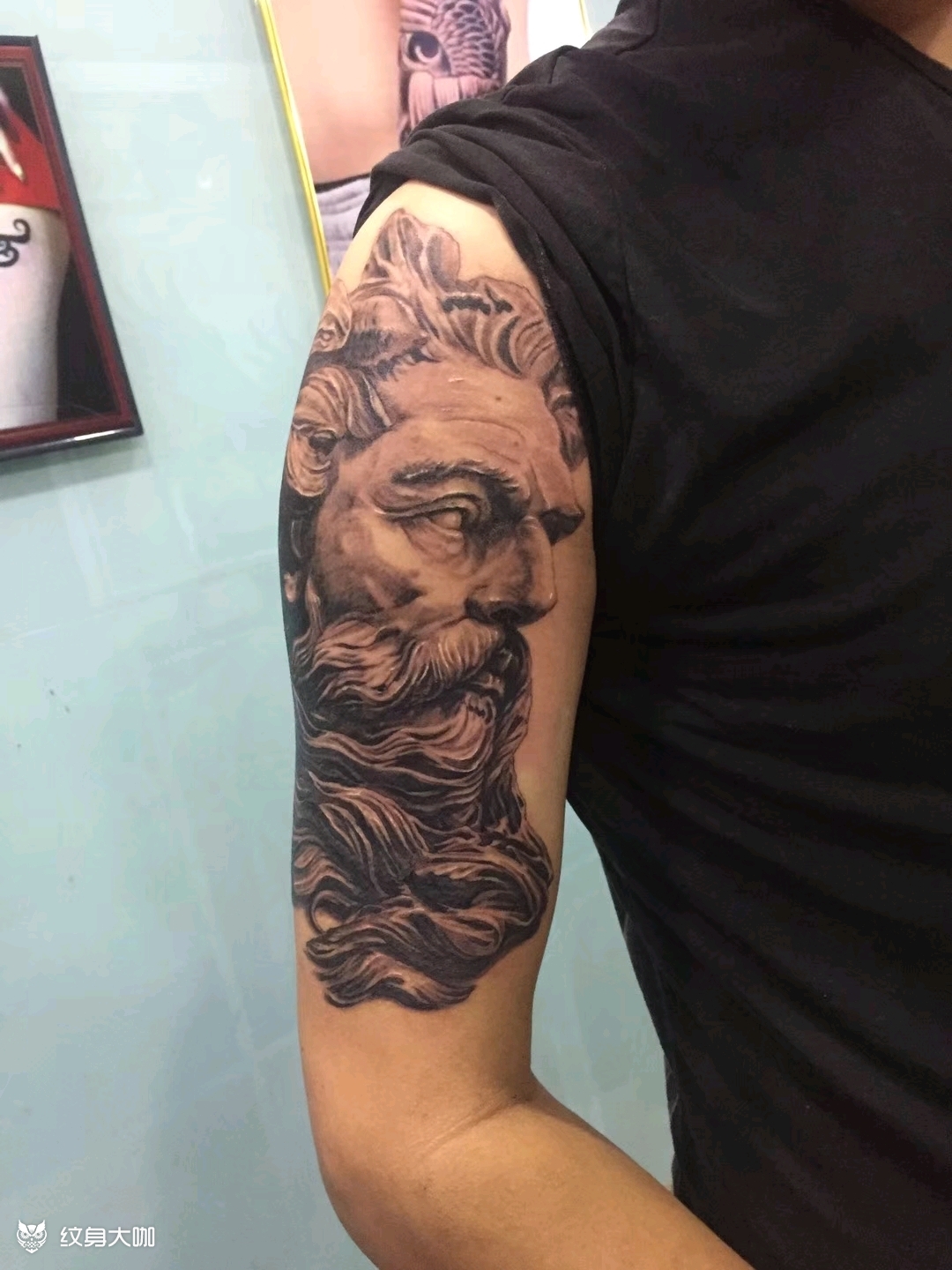 海神波塞冬_纹身图案手稿图片_宁溯的纹身作品集