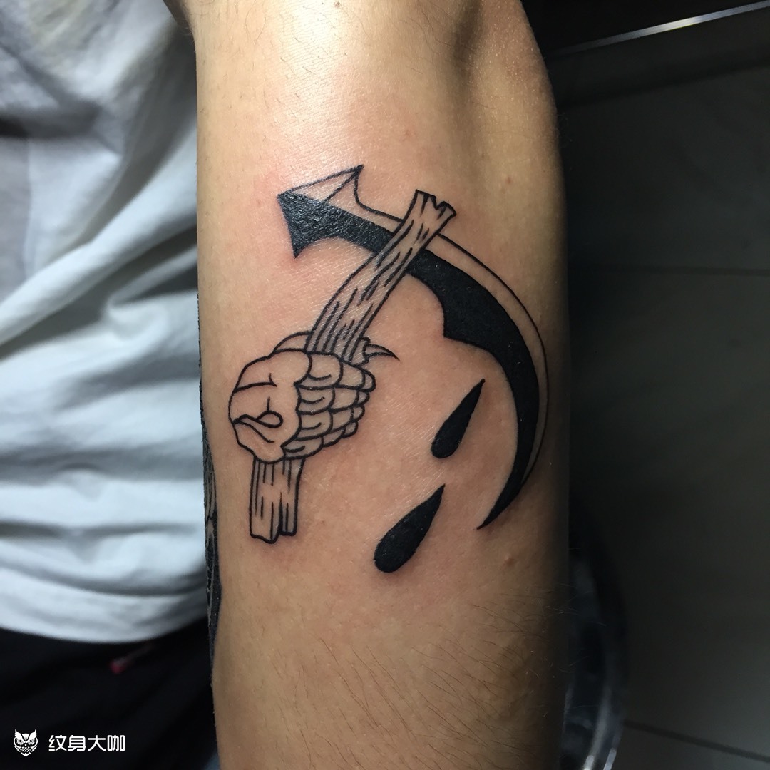 死神镰刀手_纹身图案手稿图片_aka炸客的纹身作品集