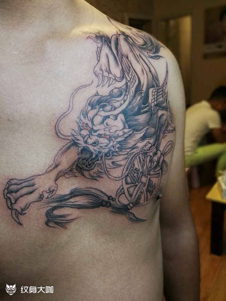 麒麟_纹身图案手稿图片_菜菜的纹身作品集