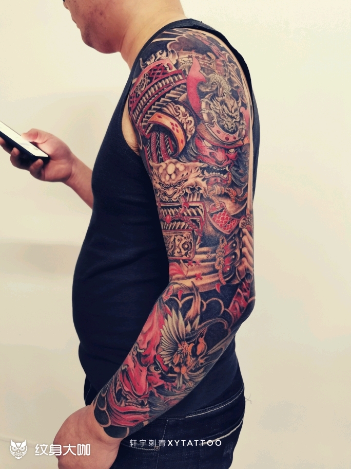 武士花臂_纹身图案手稿图片_吴龙波的纹身作品集
