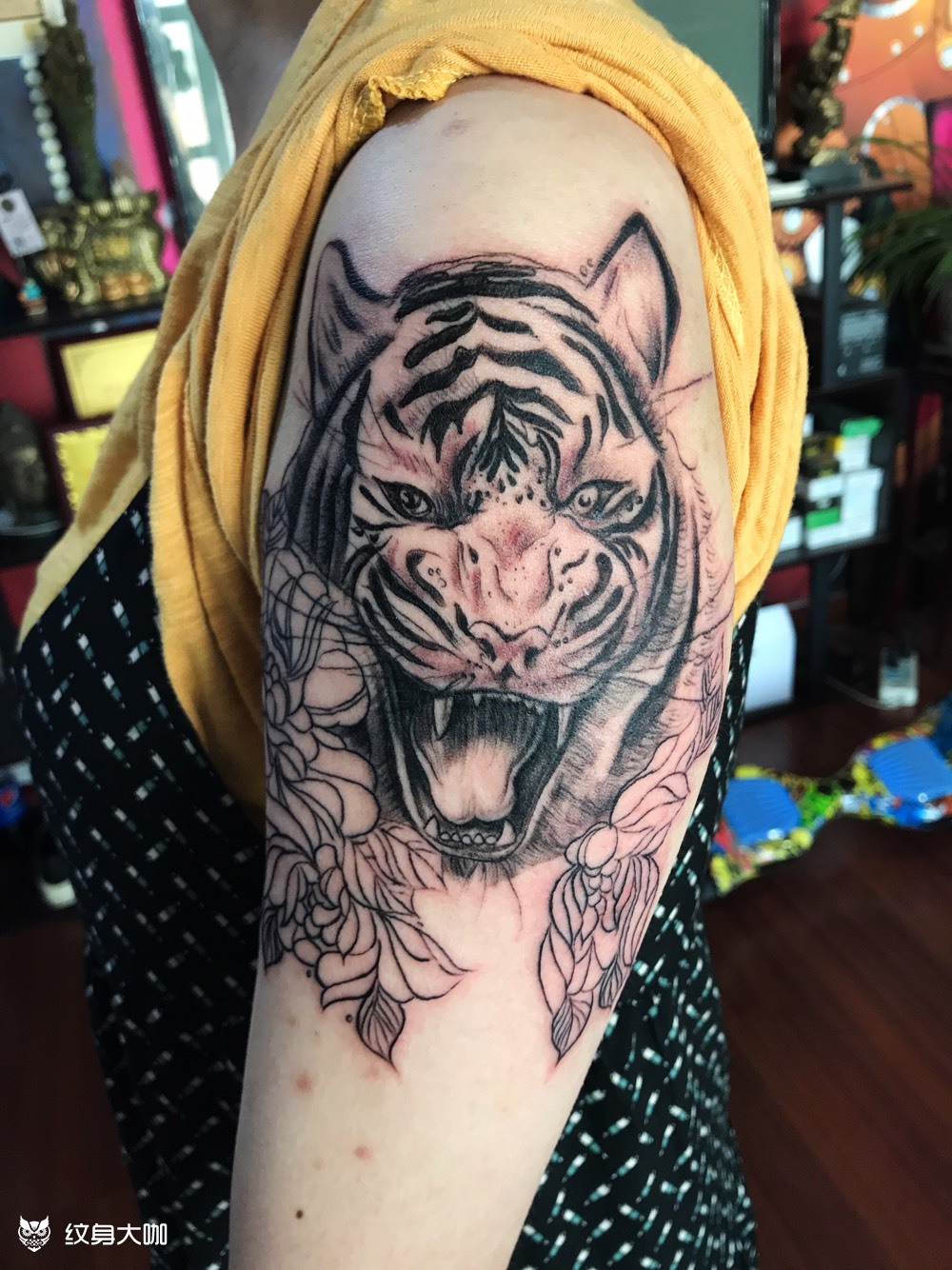 大臂老虎_纹身图案手稿图片_hellboy-tattoo的纹身作品集