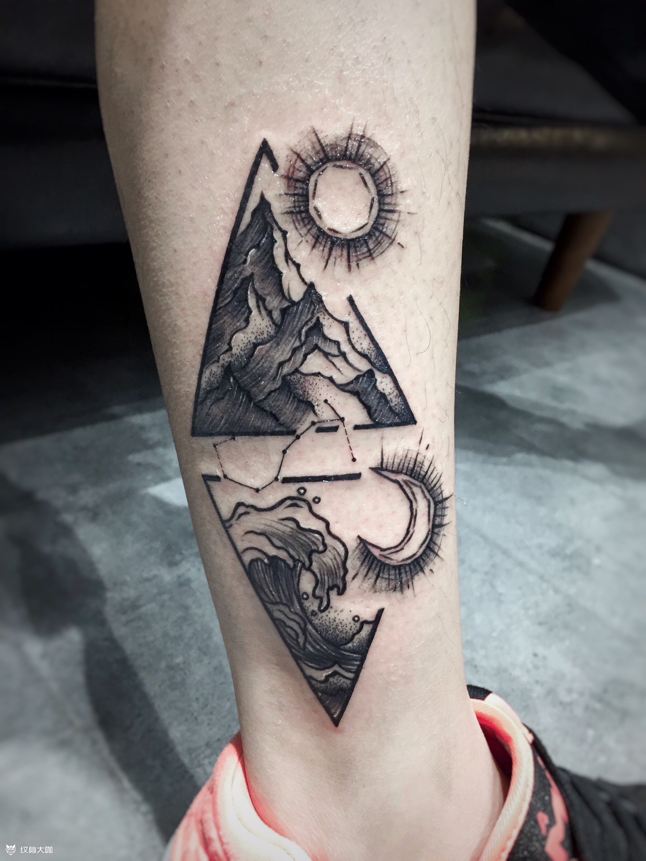 山海_纹身图案手稿图片_桑田的纹身作品集