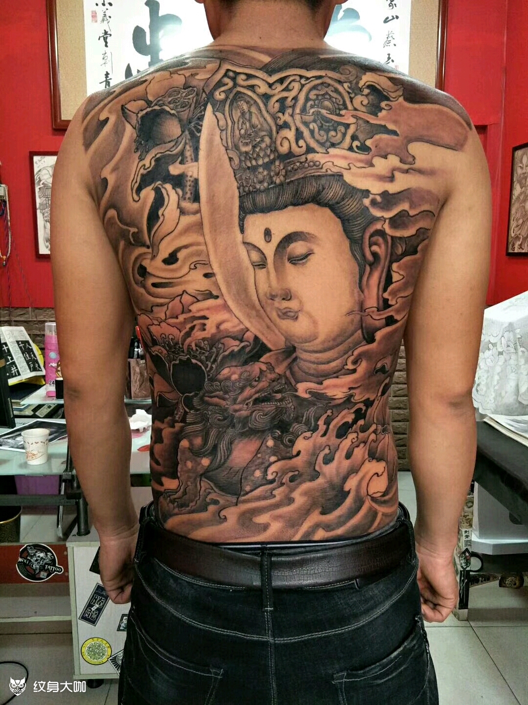 文殊菩萨_纹身图案手稿图片_忠义堂的纹身作品集