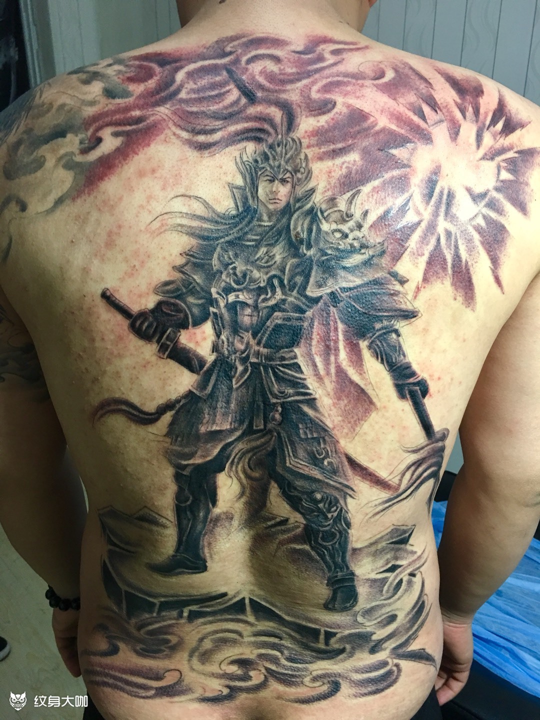 满背赵云_纹身图案手稿图片_昊昊的纹身作品集