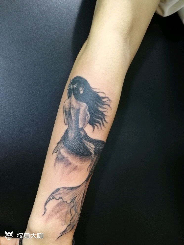 美人鱼_纹身图案手稿图片_鹏的纹身作品集
