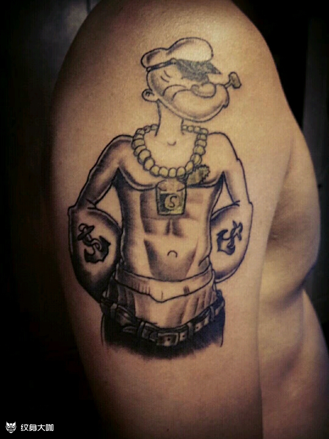 大力水手_纹身图案手稿图片_anne安妮的纹身作品集