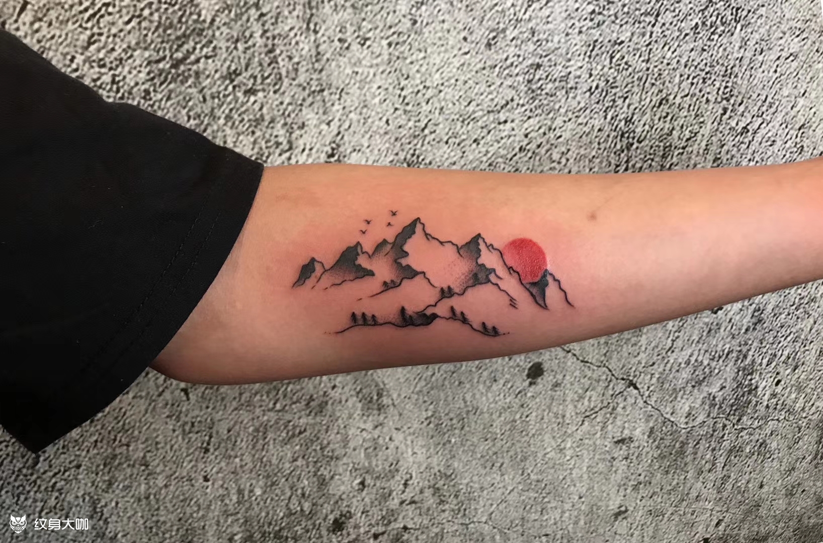 日落西山_纹身图案手稿图片_麦田的纹身作品集