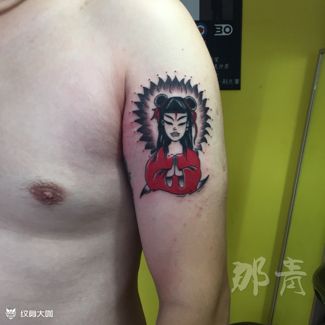 痛仰 哪吒_纹身图案手稿图片_李咲的纹身作品集