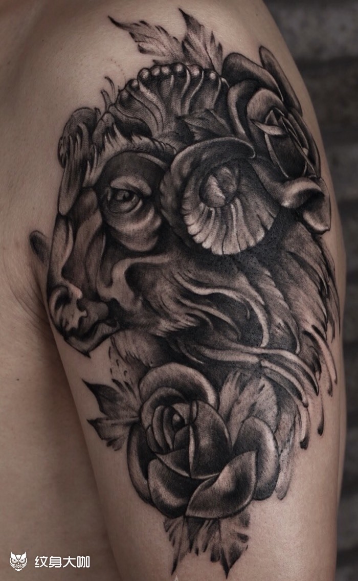 摩羯星座_纹身图案手稿图片_twtattooht的纹身作品集