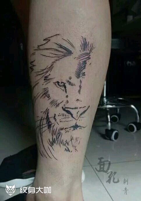 速写狮子_纹身图案手稿图片_小晖的纹身作品集