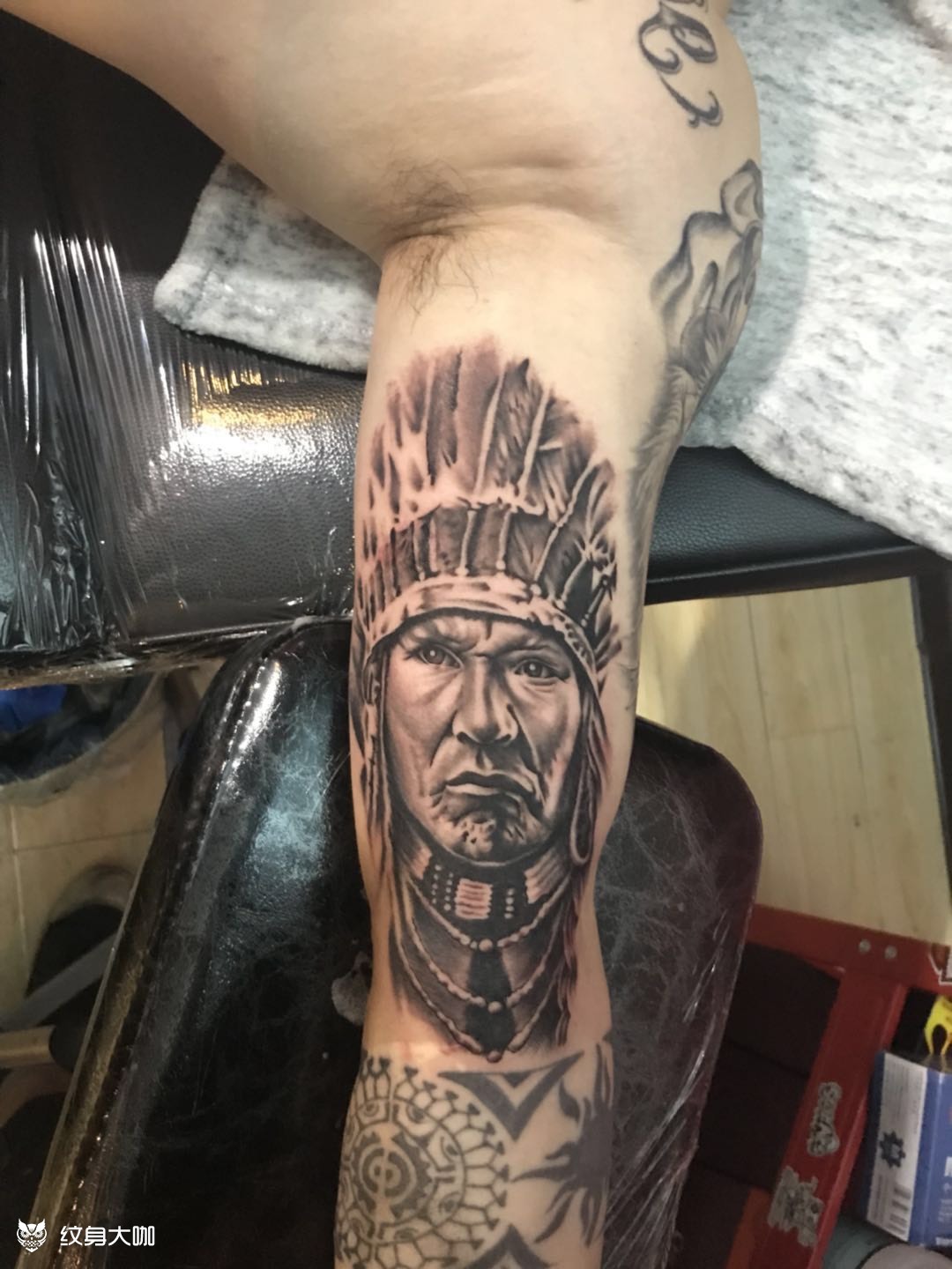 酋长_纹身图案手稿图片_混合理论 -迷你大怪兽的纹身作品集