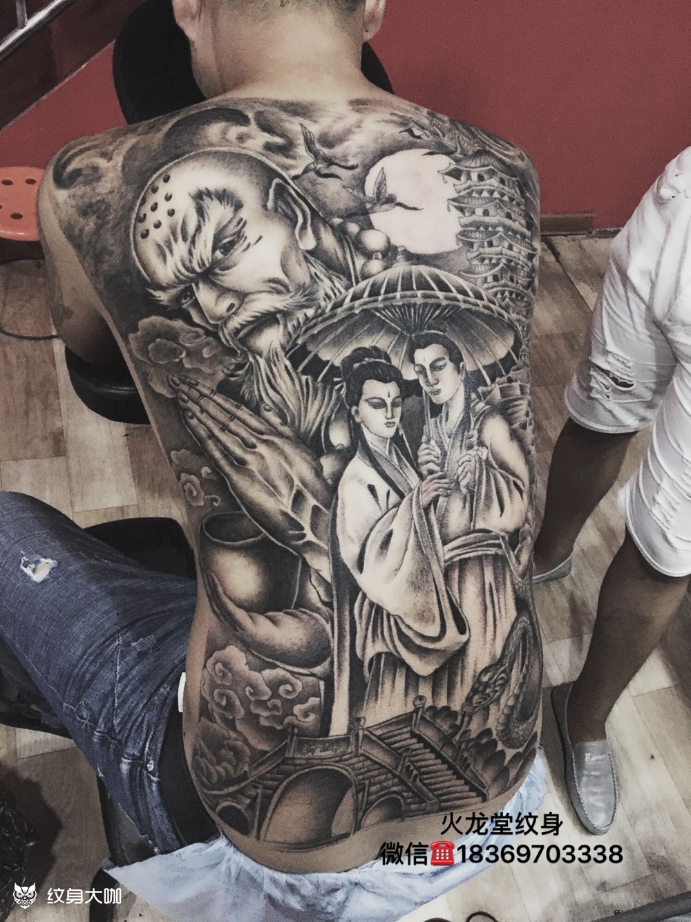 白蛇传,法海来了_纹身图案手稿图片_济宁火龙堂的纹身作品集