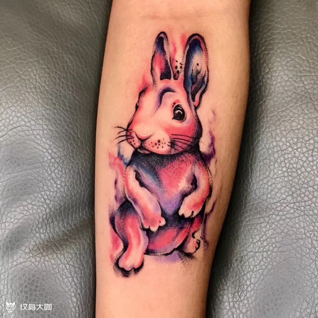水墨-兔子_纹身图案手稿图片_蛟的纹身作品集
