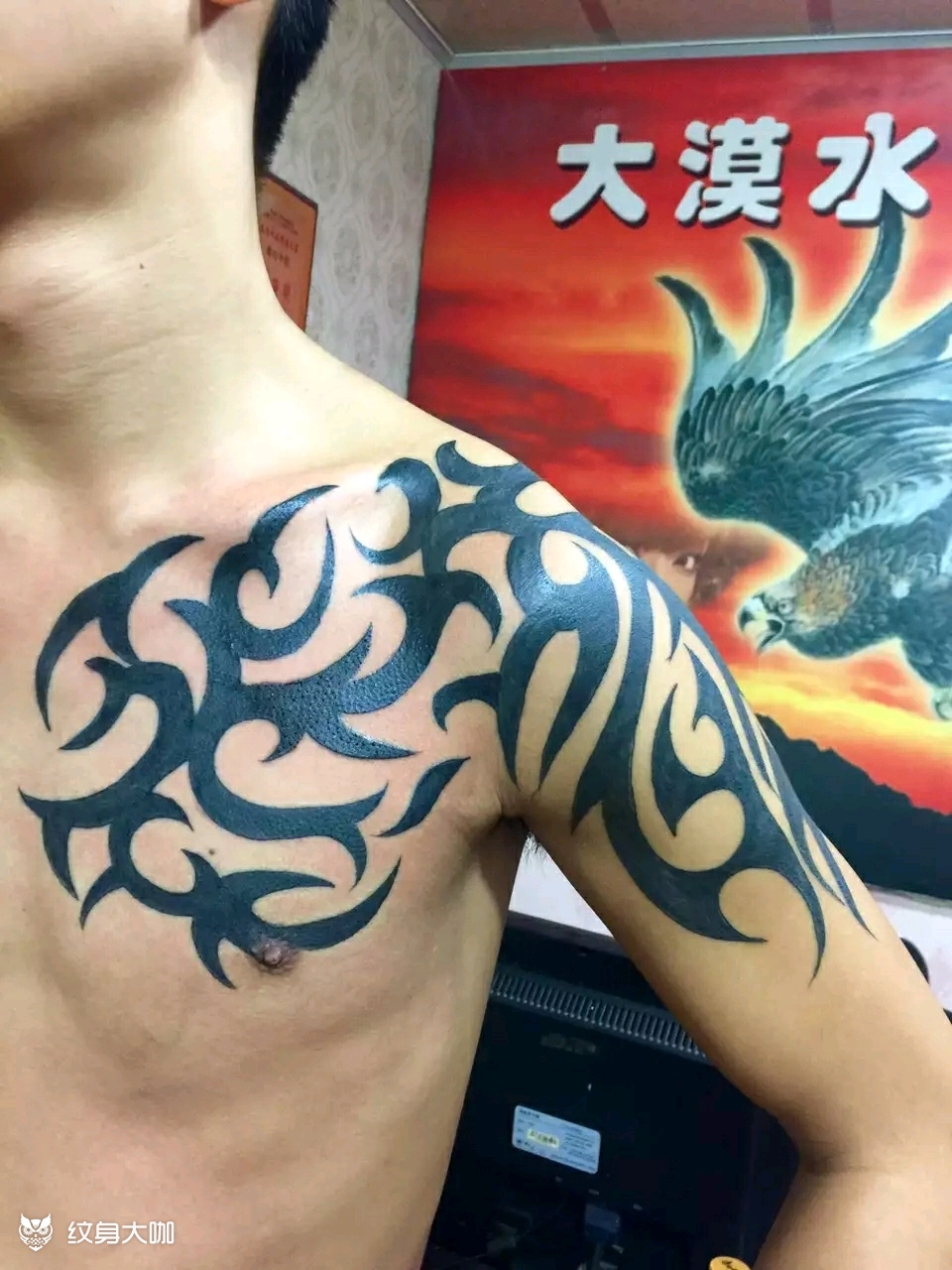 图腾半甲_纹身图案手稿图片_张哥的纹身作品集