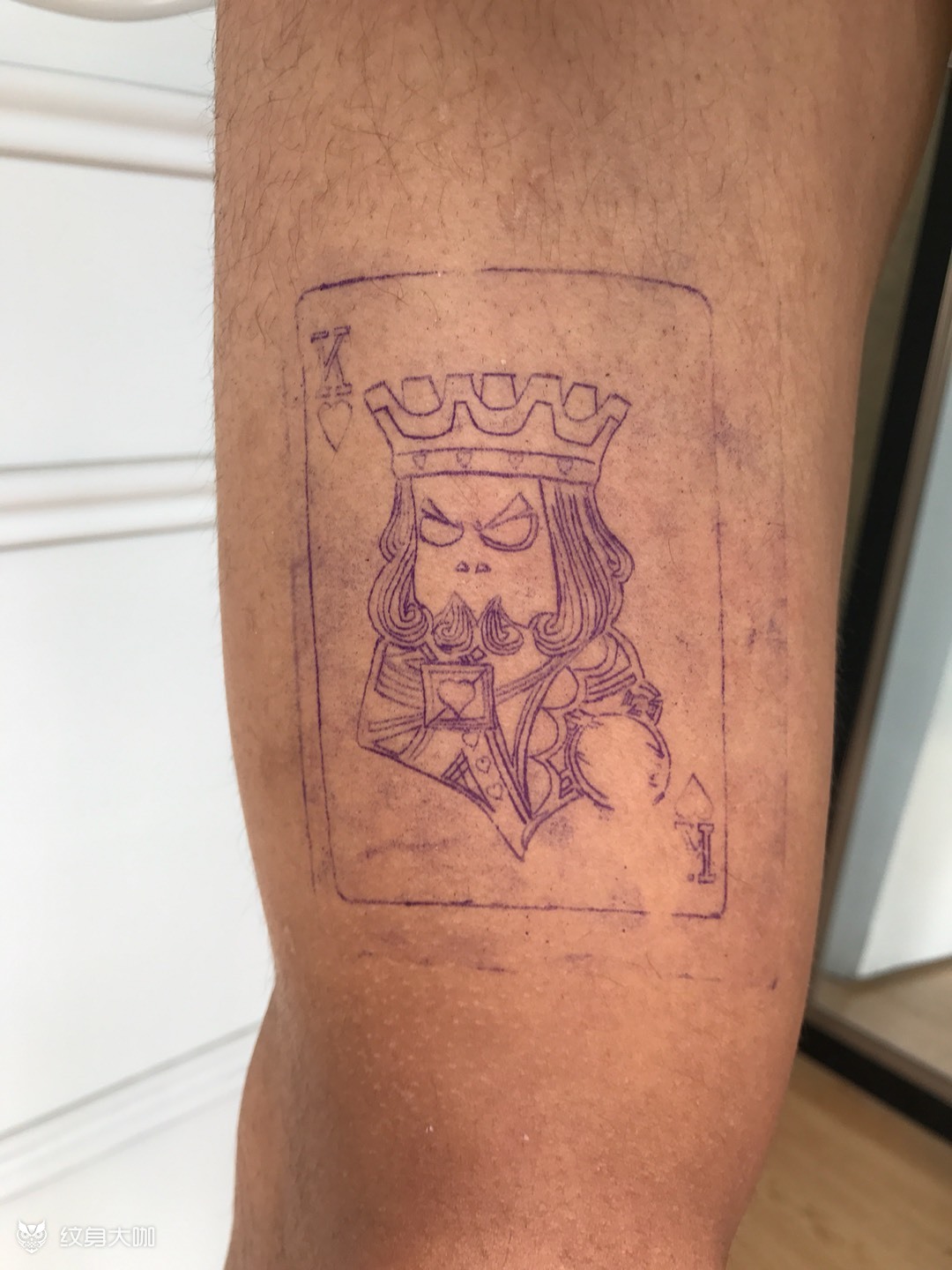 自创扑克红桃k_纹身图案手稿图片_响叮当的小威威的纹身作品集