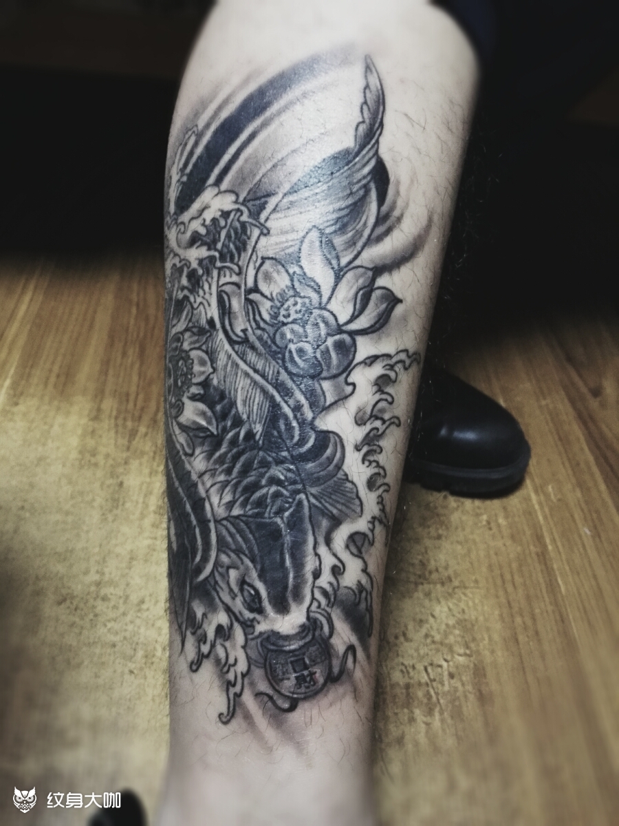 鱼,招财鱼_纹身图案手稿图片_雕衍的纹身作品集