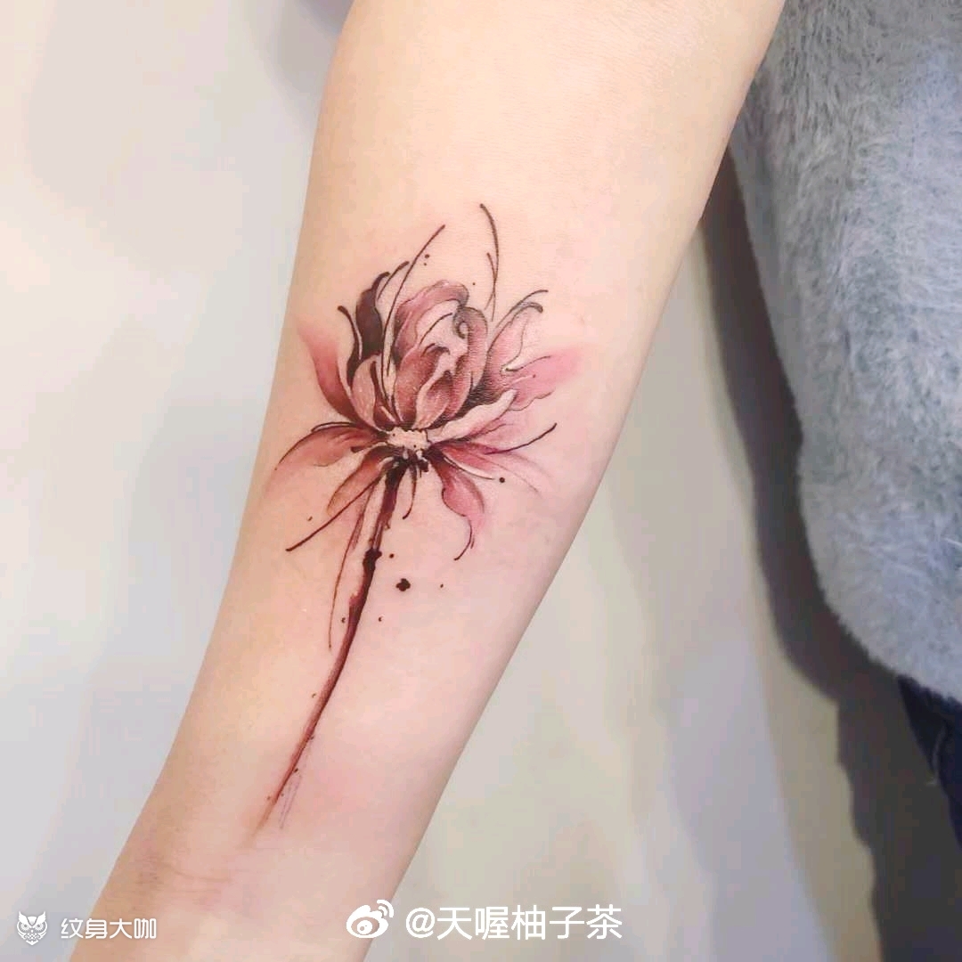 彼岸花_纹身图案手稿图片_道,虎山的纹身作品集