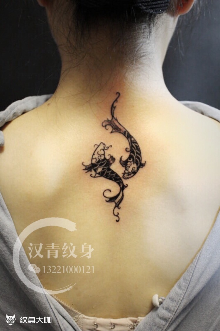 双鱼座_纹身图案手稿图片_汉青的纹身作品集