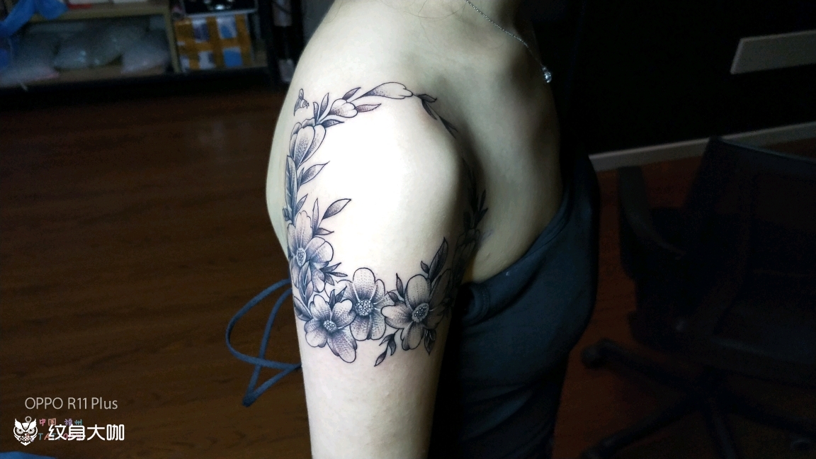 肩花_纹身图案手稿图片_文军的纹身作品集