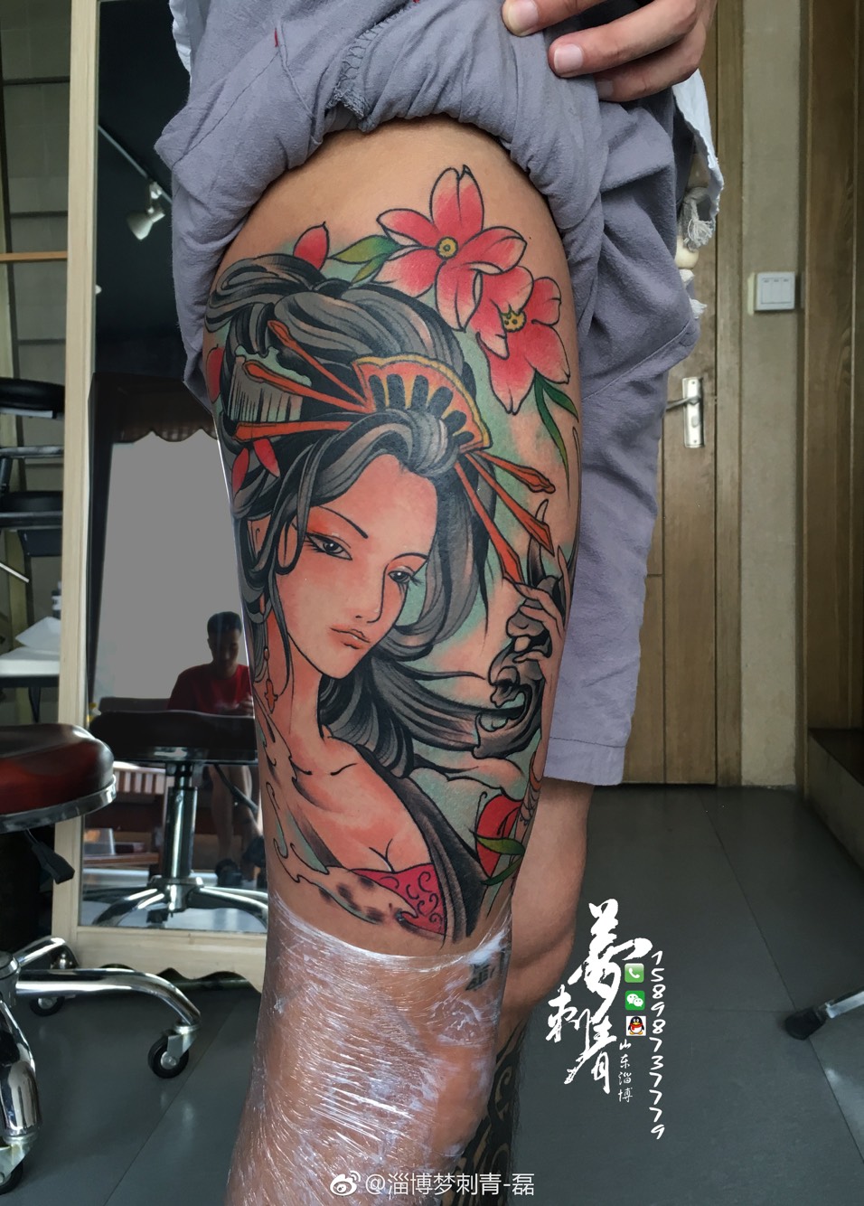 艺伎_纹身图案手稿图片_刘磊的纹身作品集