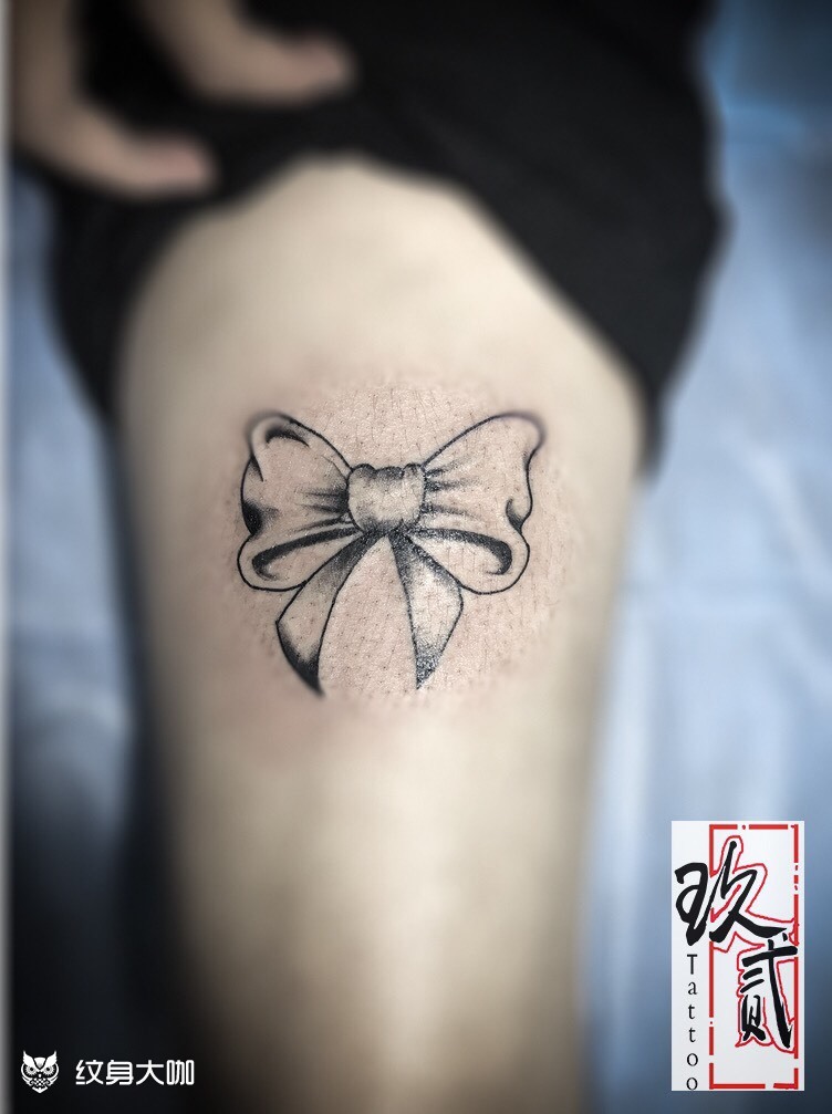 蝴蝶结_纹身图案手稿图片_筠连玖贰tattoo的纹身作品集