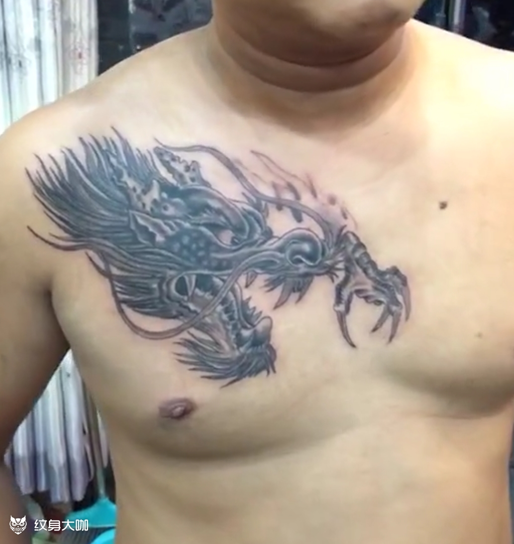 过肩龙_纹身图案手稿图片_史义林的纹身作品集