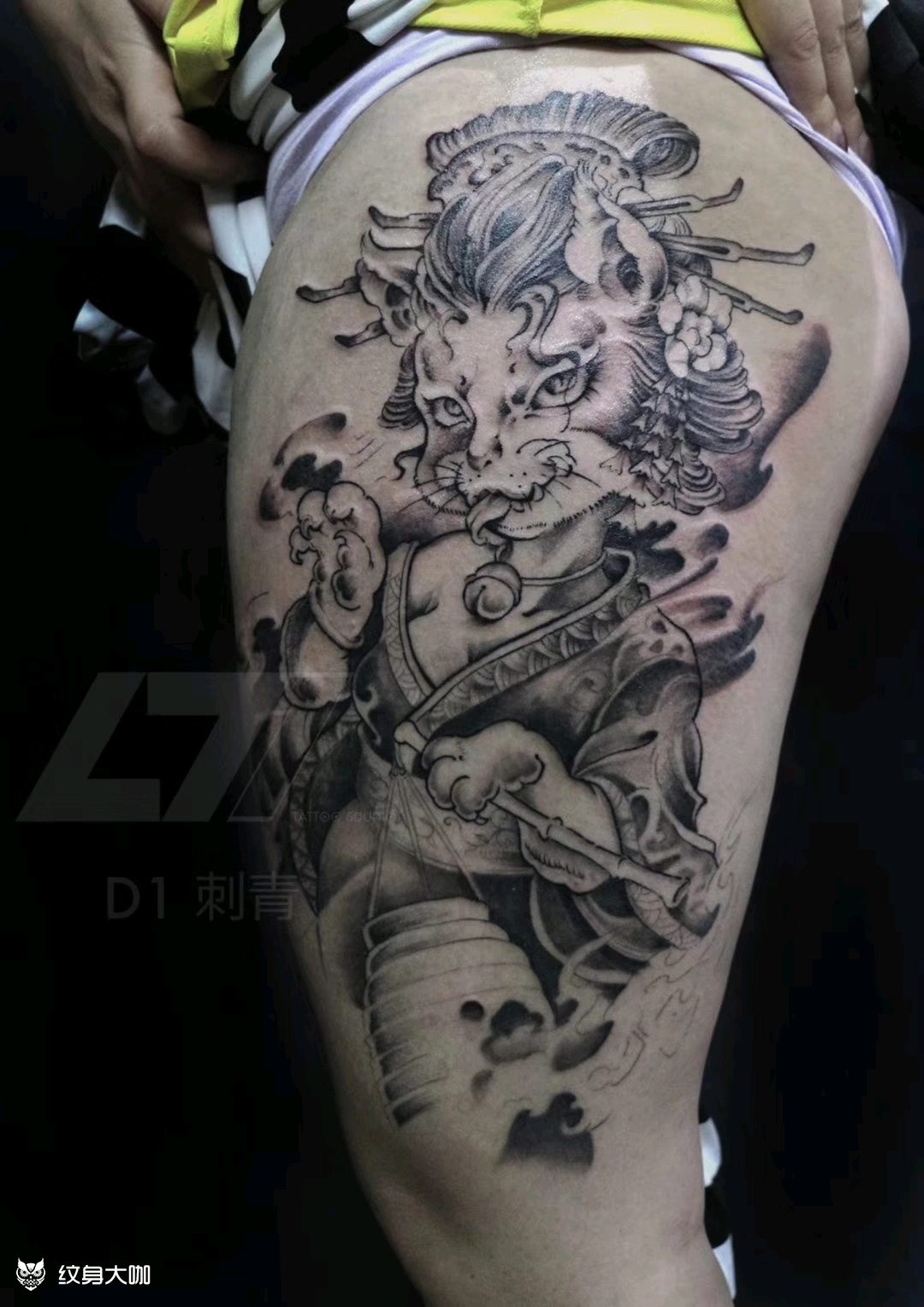 新传统猫妖_纹身图案手稿图片_点点的纹身作品集
