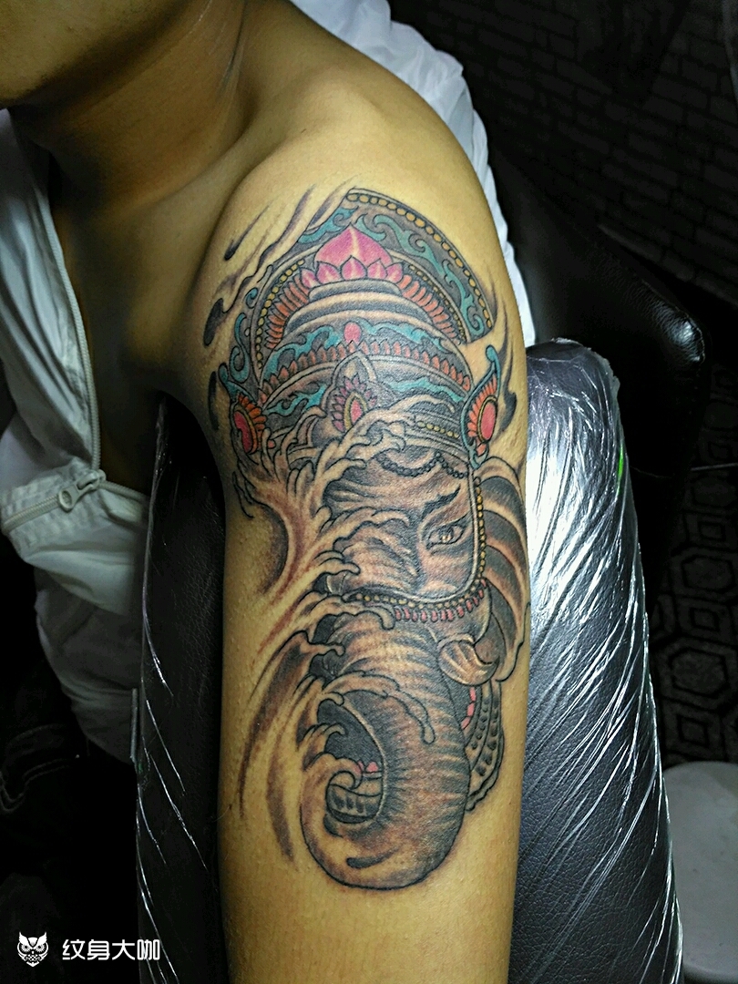 大臂象神_纹身图案手稿图片_陈建涛的纹身作品集