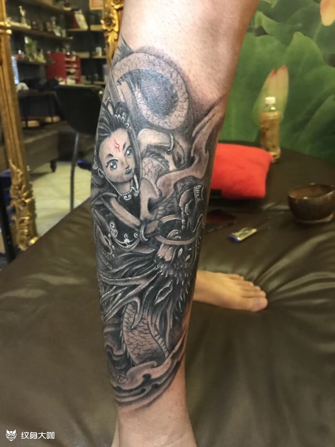 哪吒_纹身图案手稿图片_许海蒂的纹身作品集